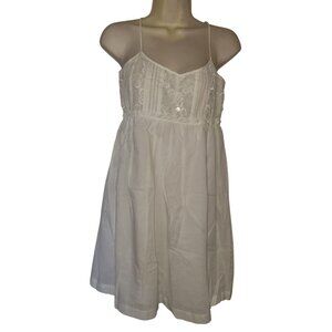 Forever 21 White Lace & Cotton Spaghetti Strap Mini‎ Dress XS